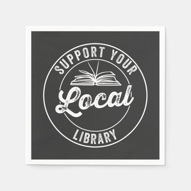 Servilleta De Papel apoya tu biblioteca local Square Sticker (Anverso)