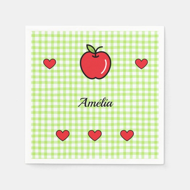 Servilleta De Papel Apple Baby Shower Napkins – “Sweet Little One”  (Anverso)