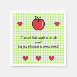 Servilleta De Papel Apple Baby Shower Napkins – “Sweet Little One” 
