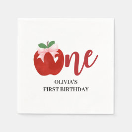 Servilleta De Papel Apple de nuestro ojo cumpleaños arco rosado