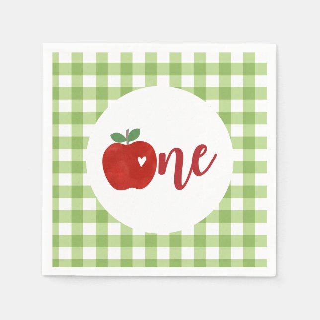 Servilleta De Papel Apple de nuestro Ojo primer cumpleaños (Anverso)