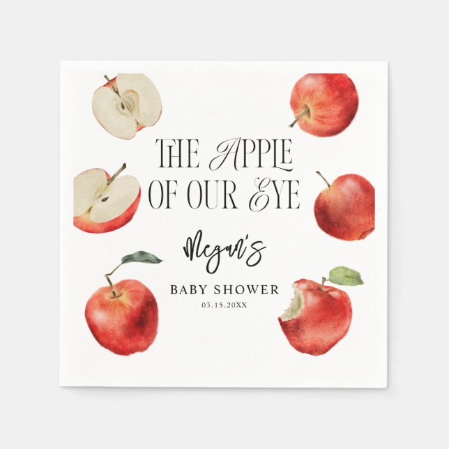 Servilleta De Papel Apple De Nuestro Orchard Baby Shower (Anverso)