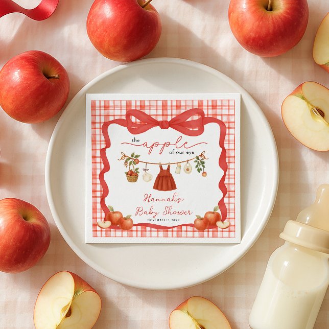 Servilleta De Papel Apple of Our Eye Girl Clothesline Baby Shower (Subido por el creador)
