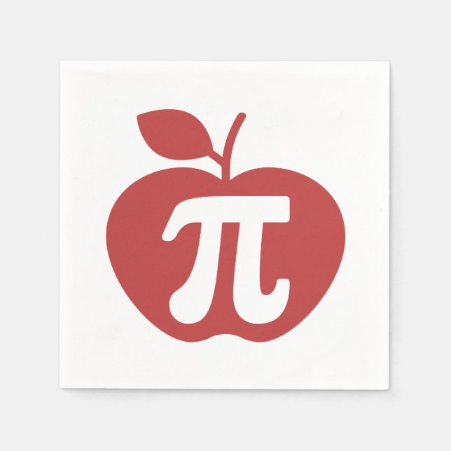 Servilleta De Papel Apple Pi 3.14 Math Pi Day (Anverso)