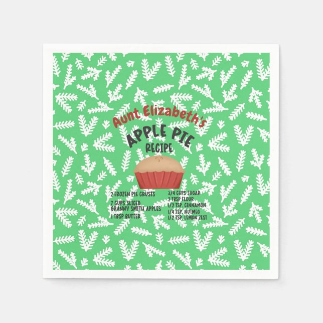 Servilleta De Papel APPLE PIE RECIPE Personalizado (Anverso)