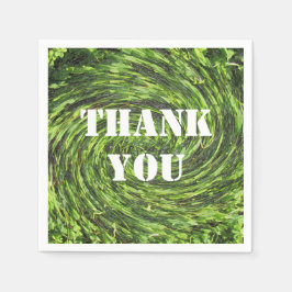 Servilleta De Papel Apreciación Comal Green Swirl Resumen Gracias