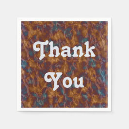 Servilleta De Papel Apreciación Comida Elegante Oro Azul Gracias