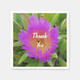 Servilleta De Papel Apreciación Comida Flor Púrpura Brillante Gracias