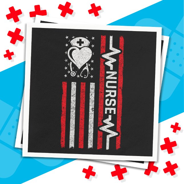Servilleta De Papel Apreciación de enfermera Hero Heart Life Bandera A (Subido por el creador)