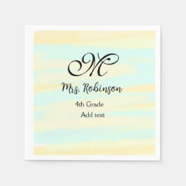 Servilleta De Papel apreciación del profesor de acuarcolía azul amaril