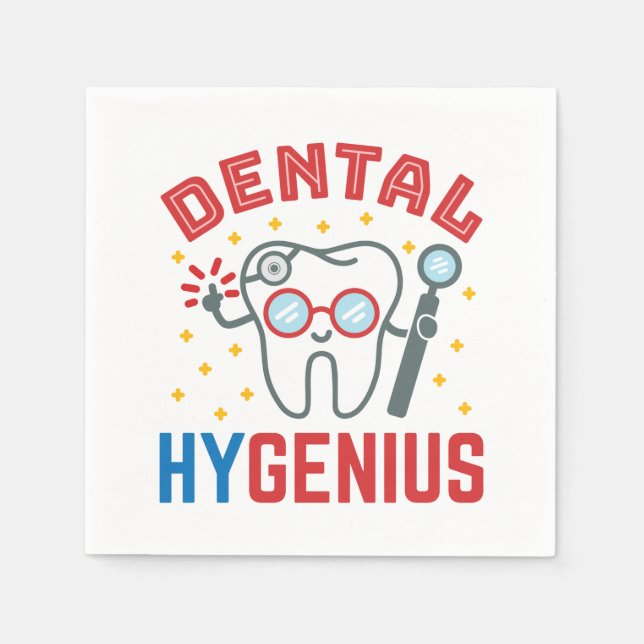 Servilleta De Papel Apreciación divertida del higienista Dental Hygeni (Anverso)