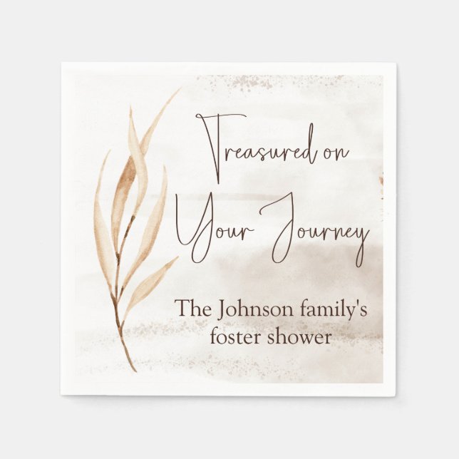 Servilleta De Papel "Apreciado en tu viaje" Foster Care Shower (Anverso)