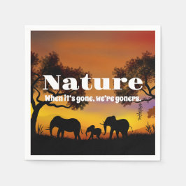 Servilleta De Papel Apreciar la naturaleza y los elefantes