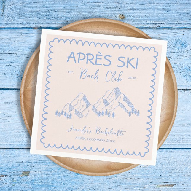 Servilleta De Papel Apres Ski Club de Solteras de Invierno de Bachille (Apres Ski Winter Bachelorette Bach Club Napkins)