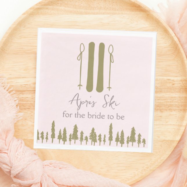Servilleta De Papel Apres Ski Pink Winter Bridal Shower (Subido por el creador)