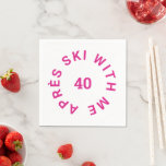 Servilleta De Papel Après Ski With Me 40 Hot Pink 40th Birthday Fiesta<br><div class="desc">Après Ski With Me 40,  servilletas fiestas de color rosa caliente de 40 años. Perfecto para un fiesta de 40 años de esquí Après. Diseñado para coincidir con nuestra colección Après Ski With Me Hot Pink 40th Birthday.</div>