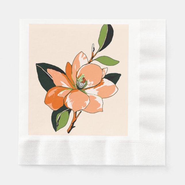 Servilleta De Papel Apricot Azalea en Cream (Anverso)