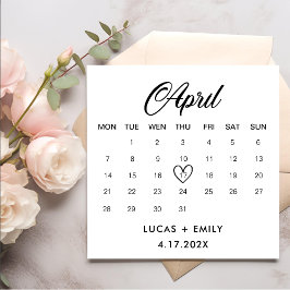 Servilleta De Papel April Calendar Dark Black Boda