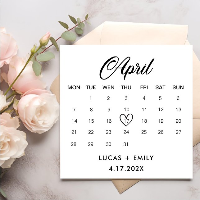 Servilleta De Papel April Calendar Dark Black Boda (Subido por el creador)