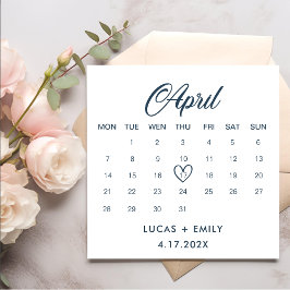 Servilleta De Papel April Calendar Dark Blue Boda