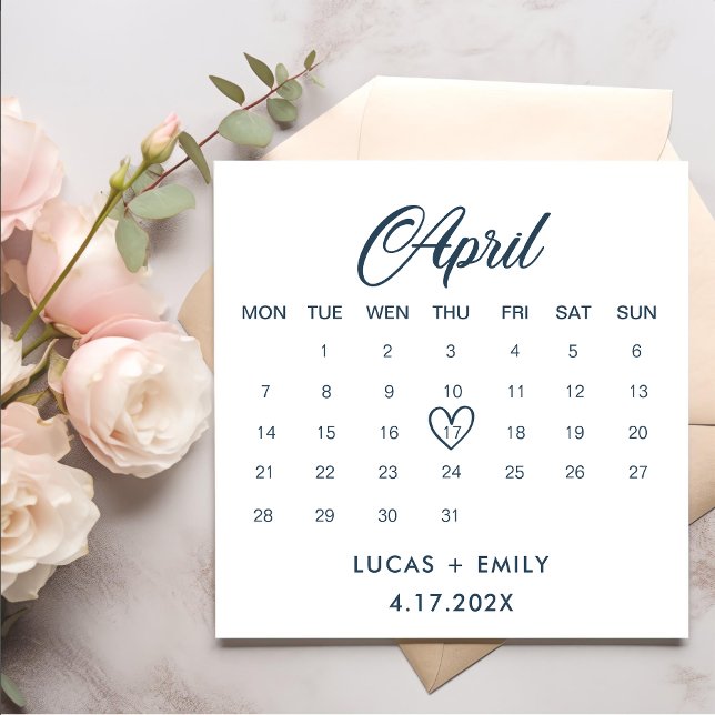 Servilleta De Papel April Calendar Dark Blue Boda (Subido por el creador)