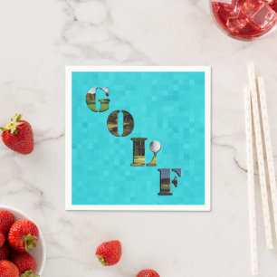 Servilleta De Papel Aqua Blue Golf, toallas para Fiestas de papel