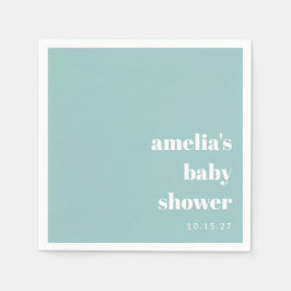 Servilleta De Papel Aqua Blue Minimalista Cute Personalizado Baby Show
