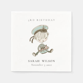 Servilleta De Papel Aqua Boys Pequeño marinero Náutico Cualquier Edad