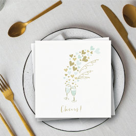 Servilleta De Papel Aqua Champagne Boda de compromiso