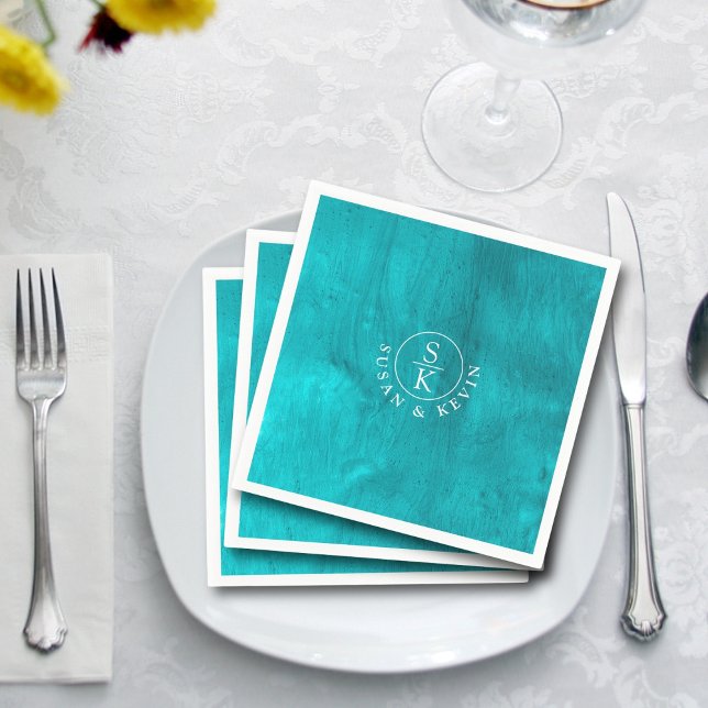 Servilleta De Papel Aqua Elegance Turquoise & Verde azulado Watercolor (Subido por el creador)