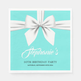 Servilleta De Papel Aqua Elegant Fancy Tiffany Birthday Tableware