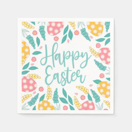 Servilleta De Papel Aqua Happy Easter Foliage