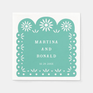 SERVILLETA DE PAPEL AQUA MEXICAN PAPEL PICADO