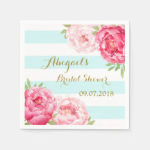 Aqua Stripes color de agua rosado Noche Ducha Napk