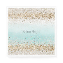 Aqua Watercolor Gold Confetti Purpurina