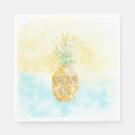 Servilleta De Papel Aqua Yellow Pineapple Gold Dream