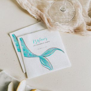 Servilleta De Papel Aquamarine Mermaid Tail Papel de cumpleaños Napkin