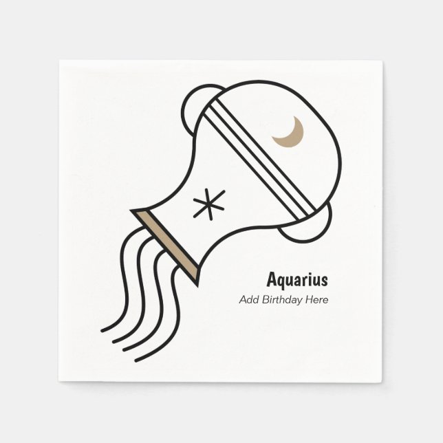 Servilleta De Papel Aquarius, la fiesta personalizada para el portador (Anverso)