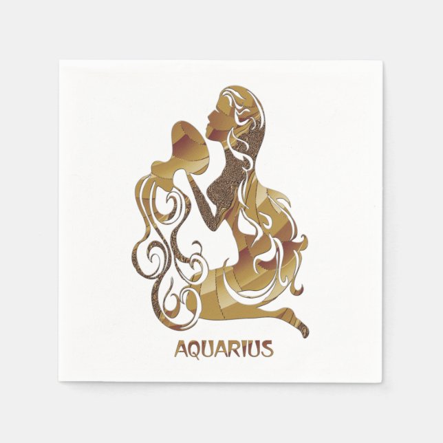 Servilleta De Papel Aquarius Zodiac (Anverso)
