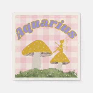Servilleta De Papel Aquarius Zodiac Cottagecore Fairy Mushroom