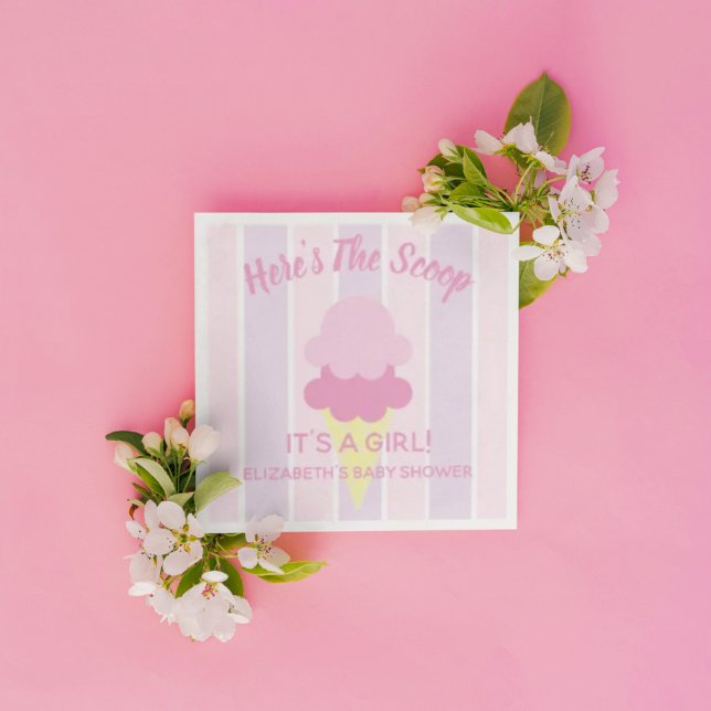 Servilleta De Papel Aquí está el Baby Shower de verano de Scoop Ice Cr (Subido por el creador)