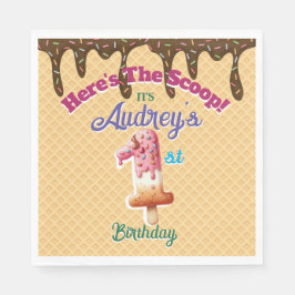 Servilleta De Papel Aquí está la invitación a Scoop Waffle Cone