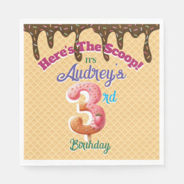 Servilleta De Papel Aquí está la invitación a Scoop Waffle Cone