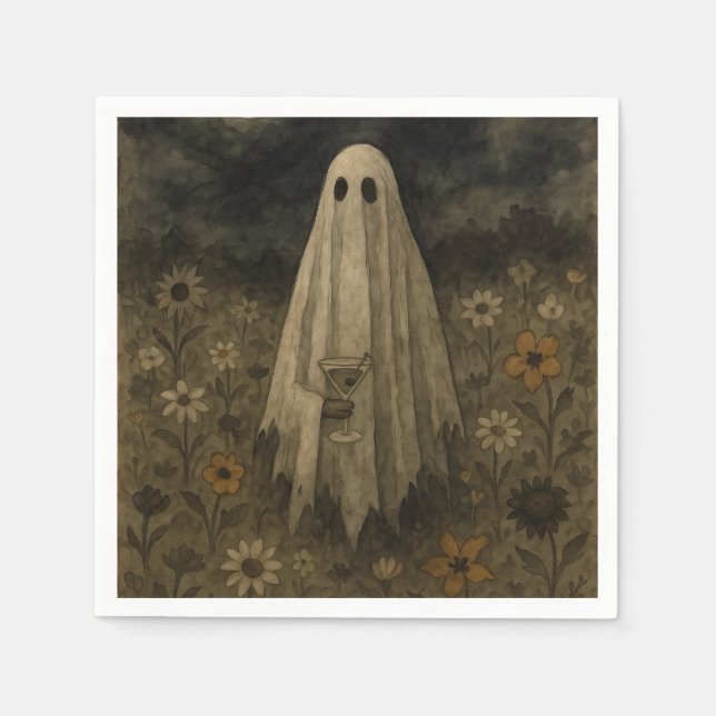 Servilleta De Papel Aquí para la fiesta de Halloween "Boos" (Anverso)