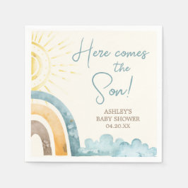 Servilleta De Papel Aquí Viene El Baby Shower De Son Retro