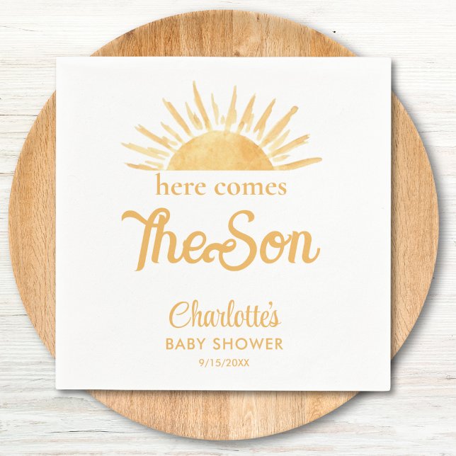 Servilleta De Papel Aquí Viene El Baby Shower Del Hijo (Subido por el creador)