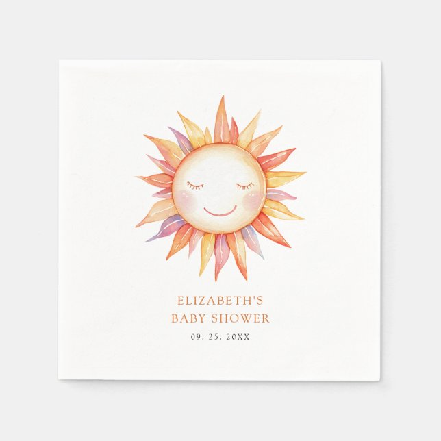 Servilleta De Papel Aquí viene el Baby Shower del hijo (Anverso)