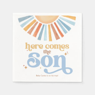 Servilleta De Papel Aquí Viene El Baby Shower Del Muchacho Son Boho