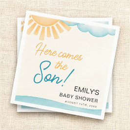 Servilleta De Papel Aquí viene el Baby Shower del niño