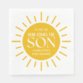 Servilleta De Papel Aquí Viene El Baby Shower Del Niño